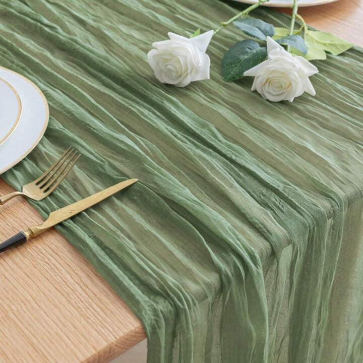 Chemin de table en gaze - Vert