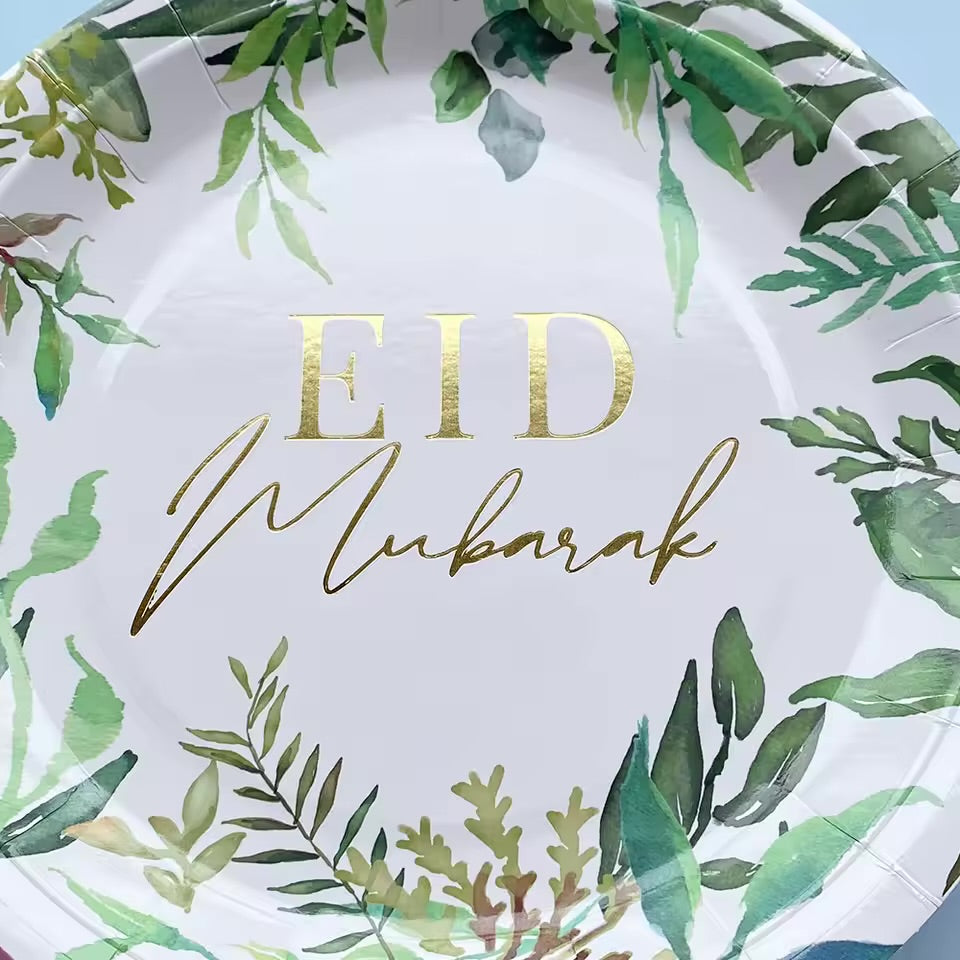 Lot assiettes et gobelets Verda “Eid Mubarak” – 20 pièces