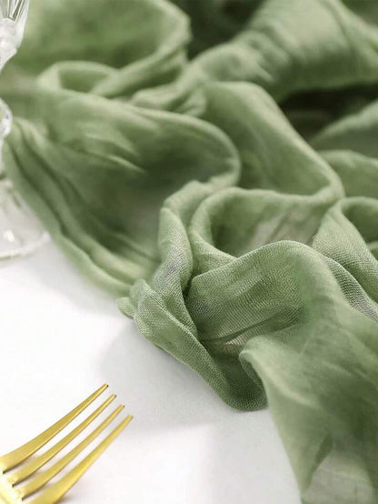 Chemin de table en gaze - Vert