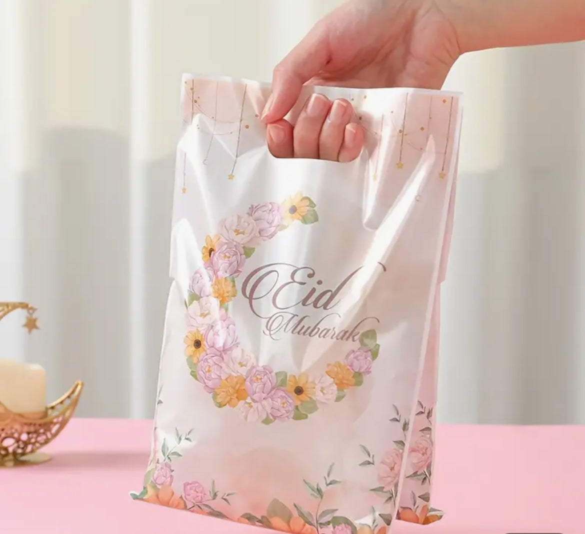 Sachets Cadeaux Eid Mubarak – Florale (Lot de 12)