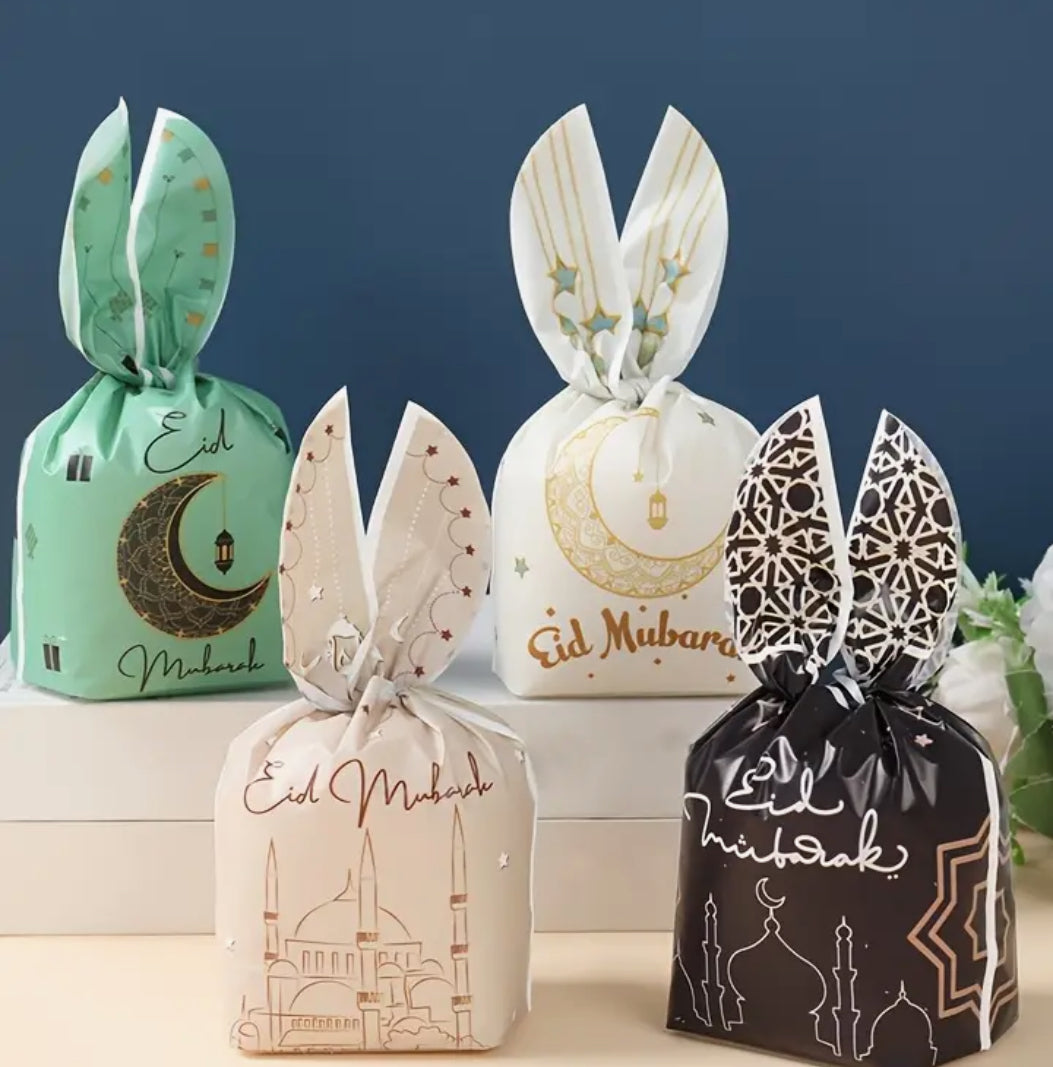 Sachets Cadeaux Eid Mubarak – Lot de 10 Sacs à Bonbons