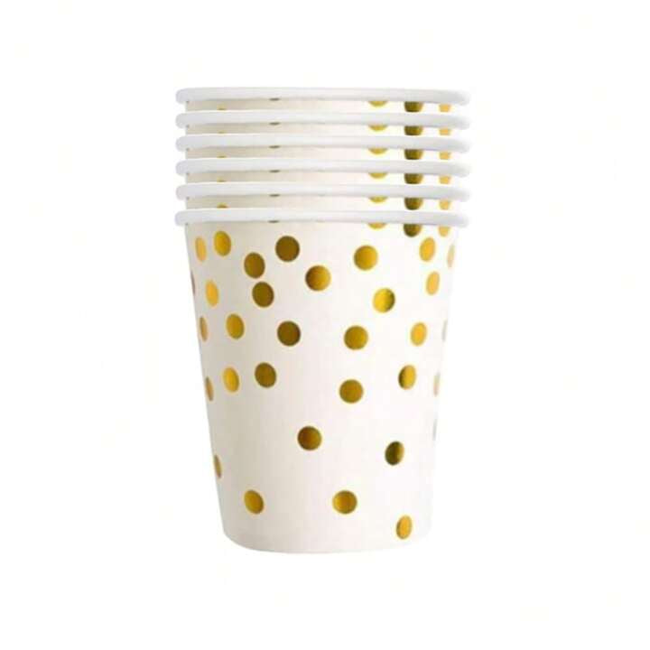 Lot vaisselle doré à pois -  101 pièces