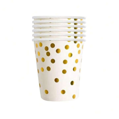 Lot vaisselle doré à pois -  101 pièces